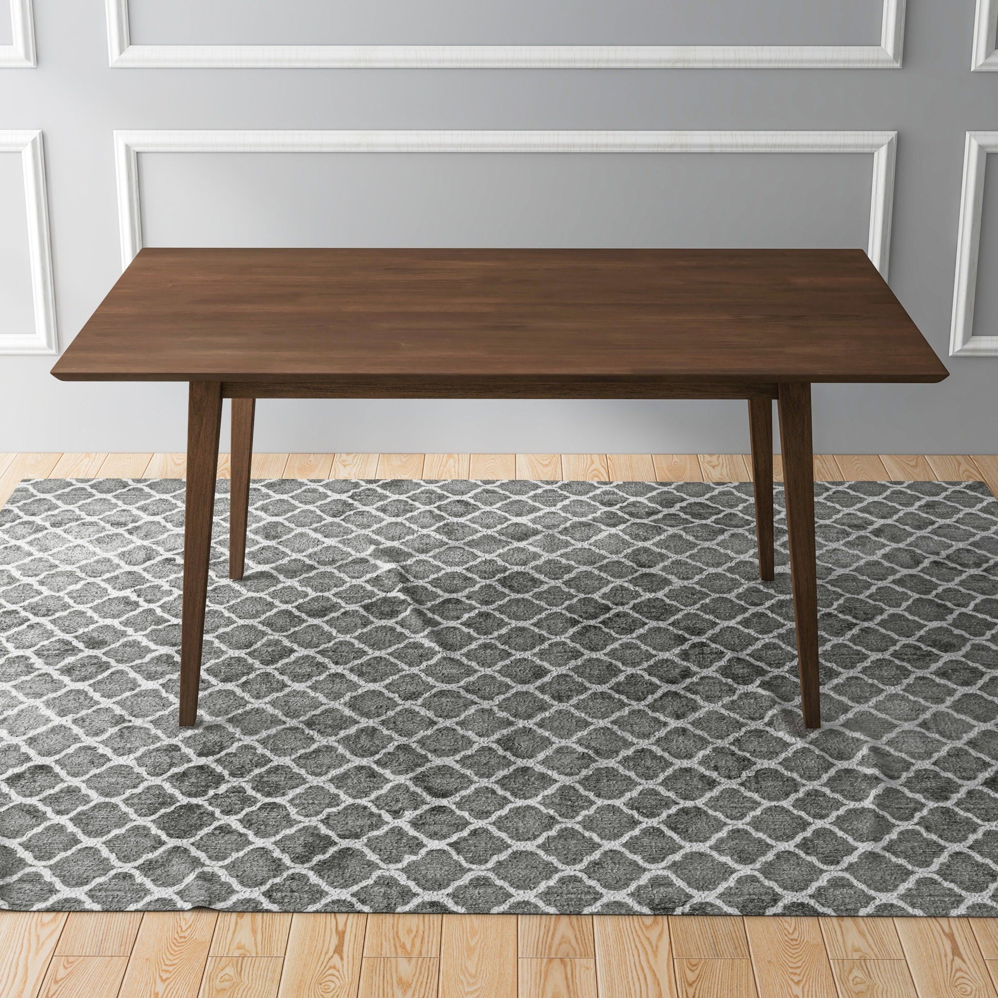 Mary modern style rectangular dining table with brown wood finish on Tampa Home & Garden Store