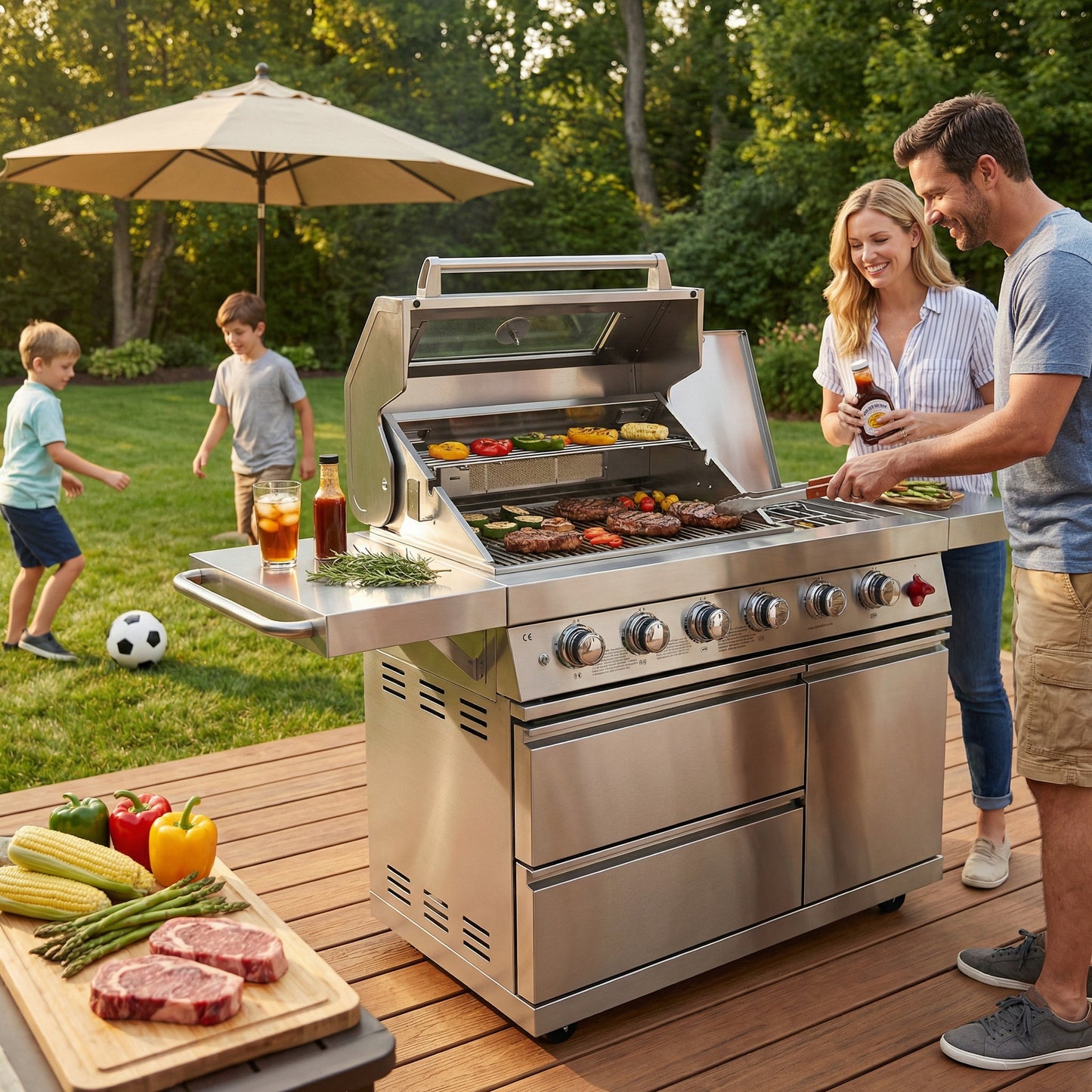 Deluxe 6 Burner Stainless Steel Outdoor Grill