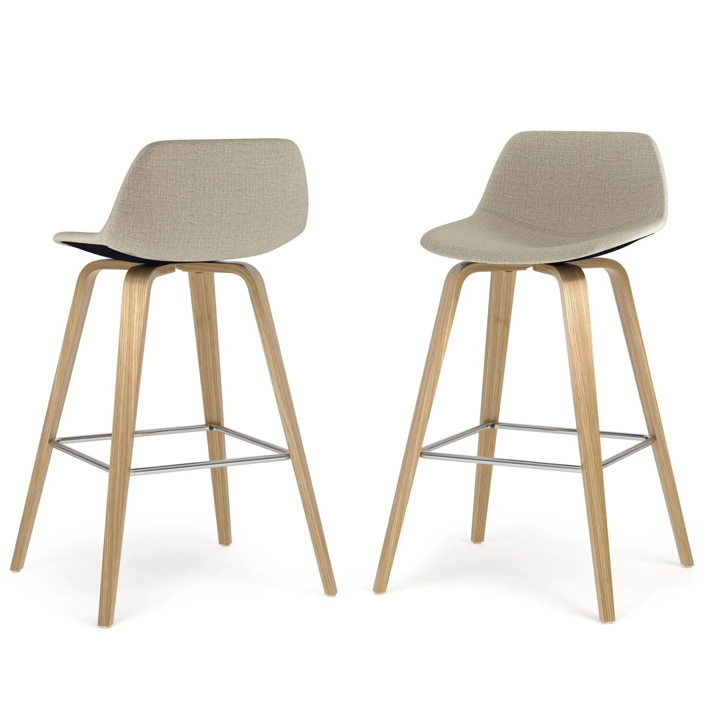 Randolph Bentwood upholstered counter height stools set of 2 in beige fabric with wood legs on Tampa Home & Garden Store