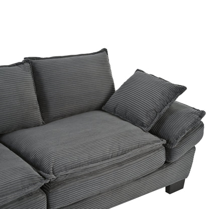 Modern Corduroy Sofa and the Curved Frame