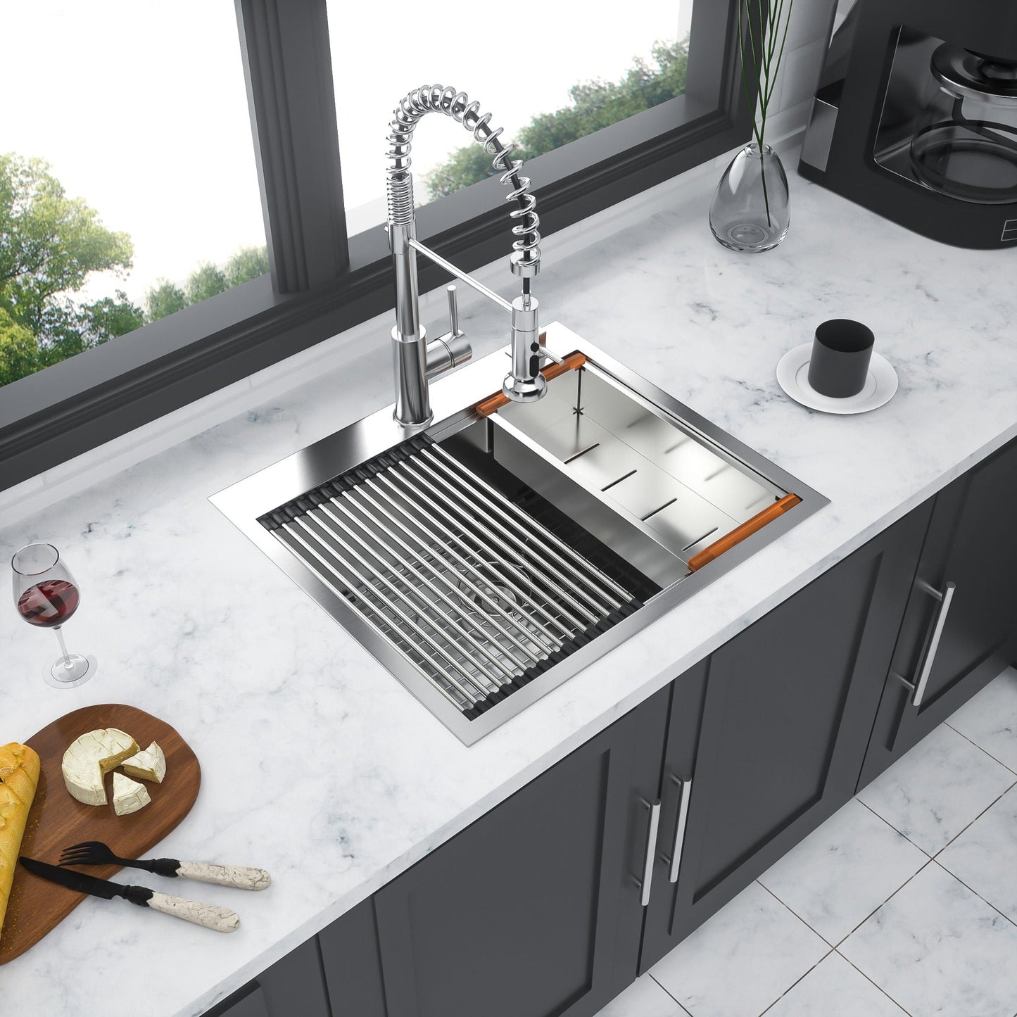 Drop In Kitchen Sink Stainless Steel Workstation