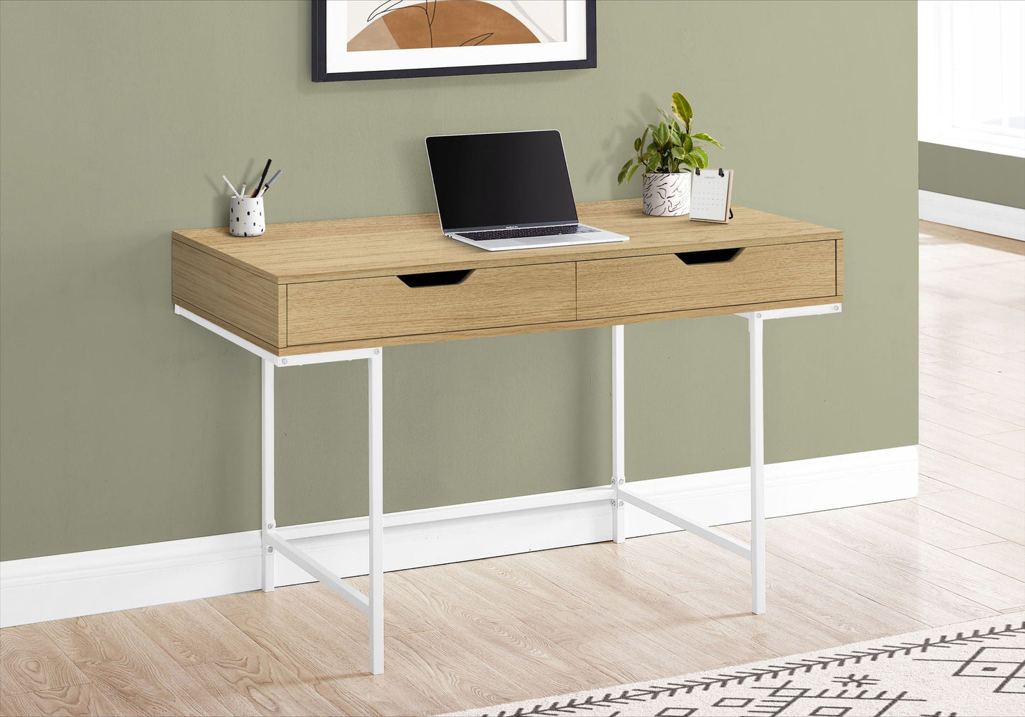 Writing desk with marble-look top and two storage drawers, HouseOfZazla on Tampa Home & Garden Store