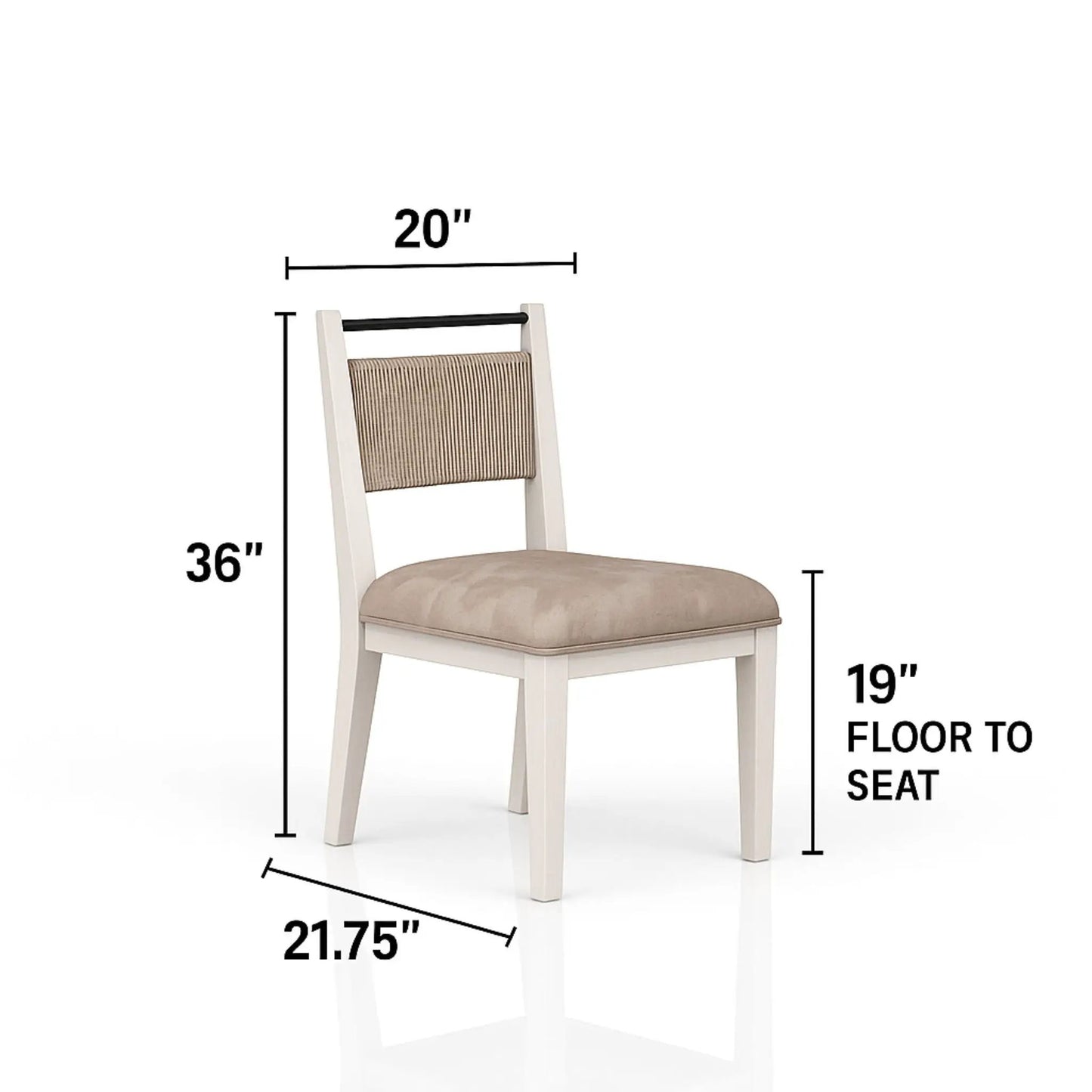 Rope Back Chair in Beige and Carmel Wood