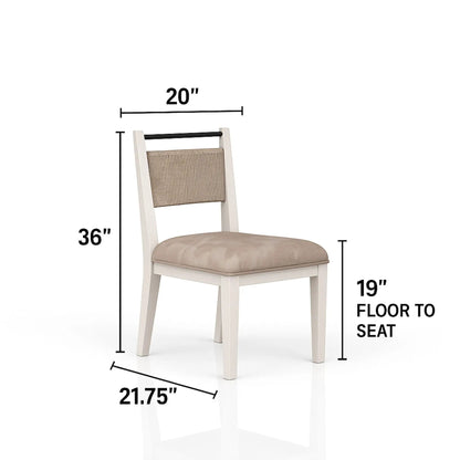 Rope Back Chair in Beige and Carmel Wood