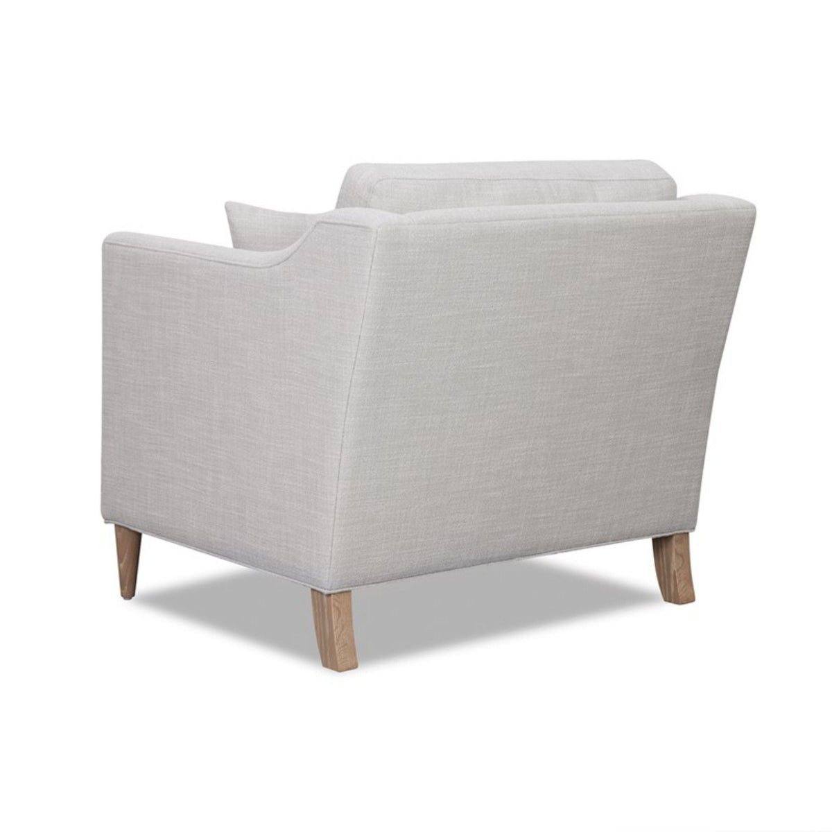 HouseOfZazla beige arm chair with high track arms and solid wood legs on Tampa Home & Garden Store