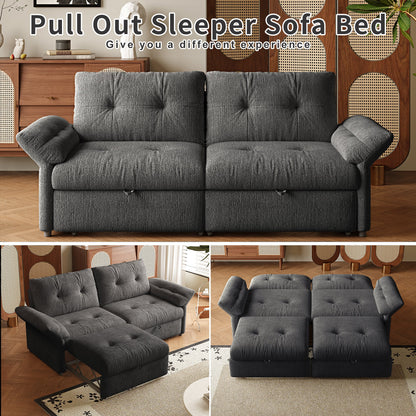 Multifunctional Plush Chenille Sofa and Bed Set