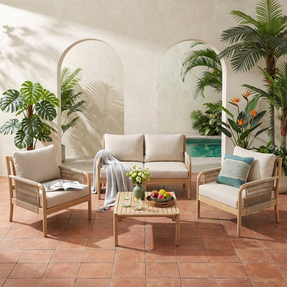 Casper Outdoor Chat Set and Cushions for Patio