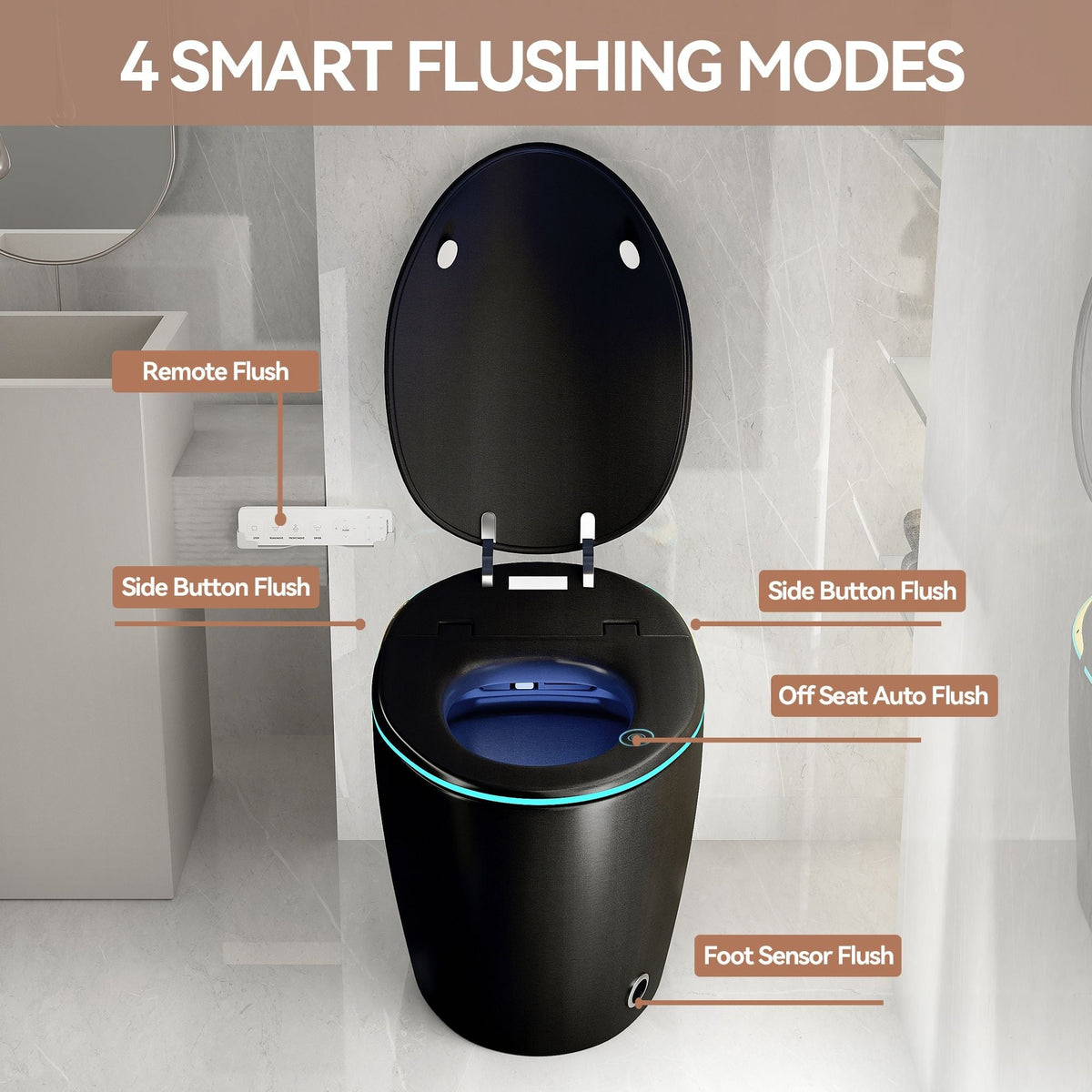 Smart Toilet with ceramic bidet in matte black by HouseOfZazla on Tampa Home & Garden Store
