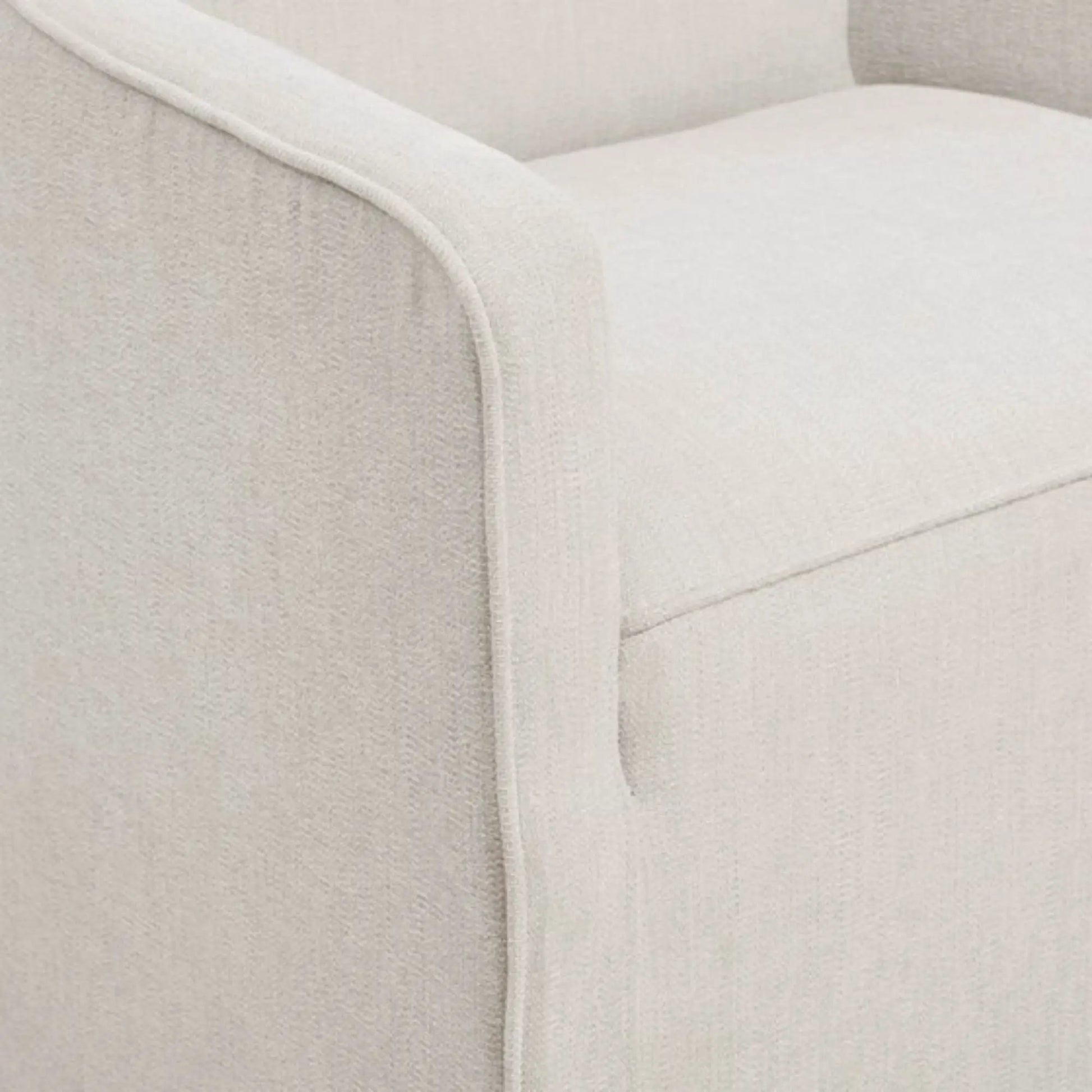 Traditional skirted dining arm chair beige upholstery with piping by Unique Piece Furniture on Tampa Home & Garden Store