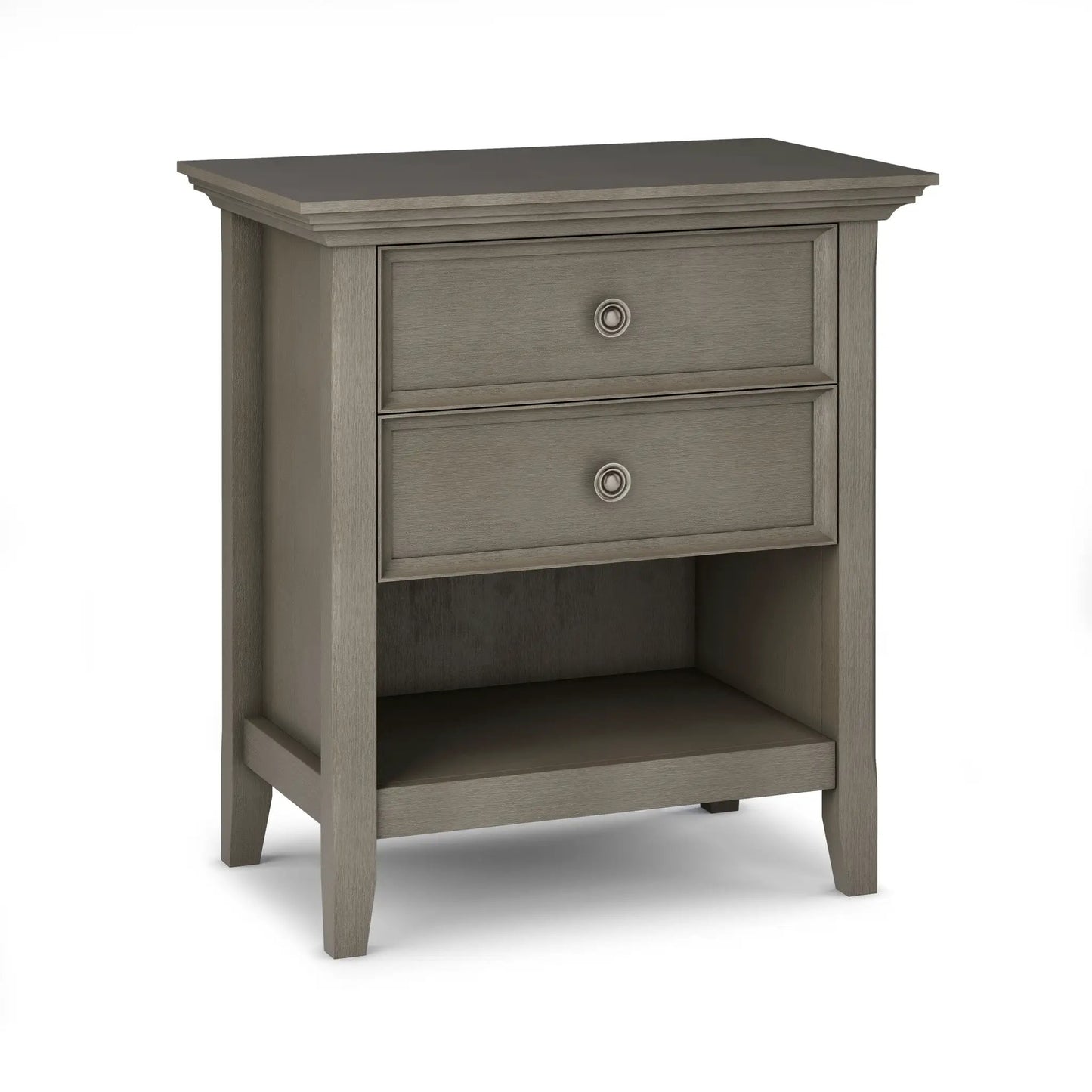 Amherst Bedside Table handcrafted gray wood with two drawers by Unique Piece Furniture on Tampa Home & Garden Store