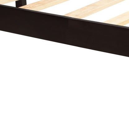 Strong Espresso Wood Platform Bed and Headboard