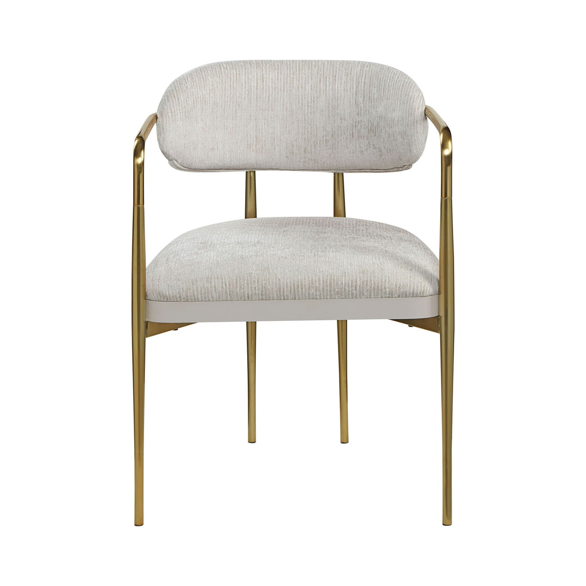 Beige Chenille Arm Chair Set with Gold Metal Legs, HouseOfZazla, set of 2 on Tampa Home & Garden Store