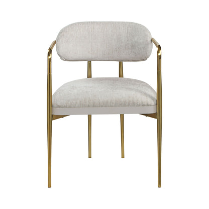 Beige Chenille Arm Chair Set with Gold Metal Legs, HouseOfZazla, set of 2 on Tampa Home & Garden Store