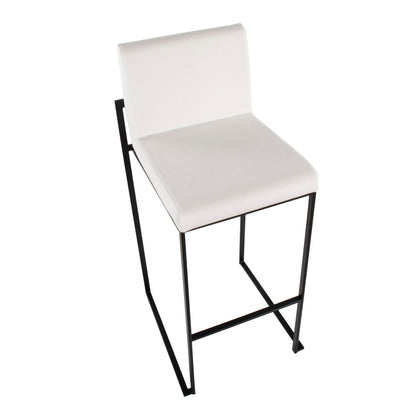 High back barstool white faux leather with black metal legs, contemporary design HouseOfZazla on Tampa Home & Garden Store
