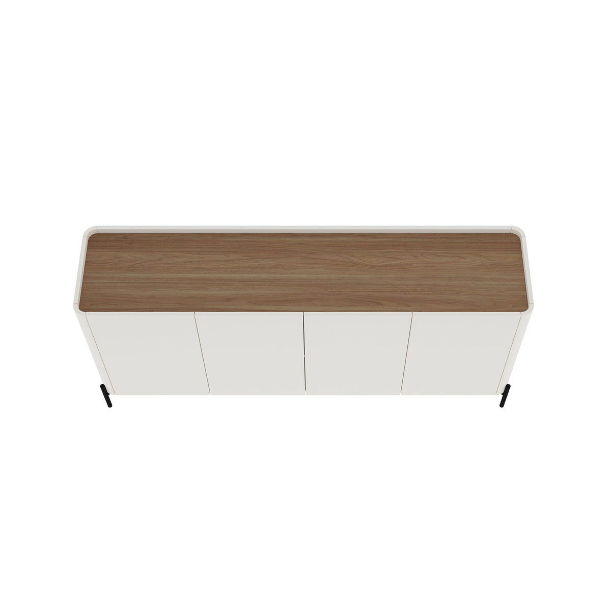 Abbey Sideboard with adjustable shelves, white body and light brown wood top on Tampa Home & Garden Store