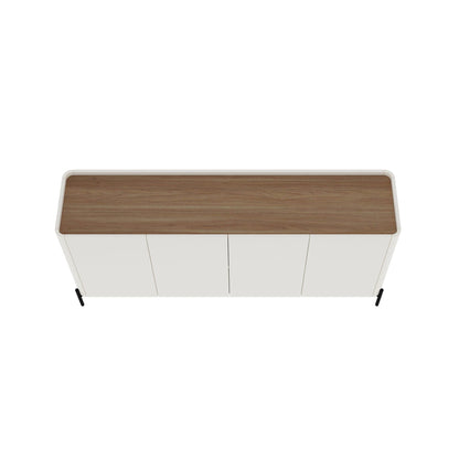 Abbey Sideboard with adjustable shelves, white body and light brown wood top on Tampa Home & Garden Store