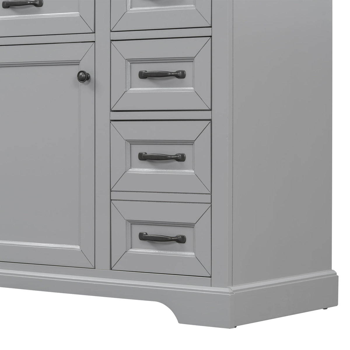 36in bathroom vanity in gray with framed drawer fronts and dark metal handles HouseOfZazla on Tampa Home & Garden Store