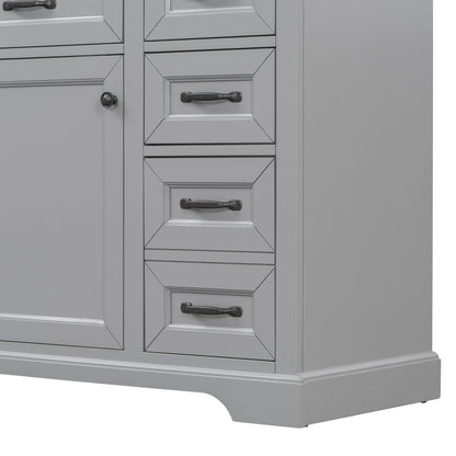 36in bathroom vanity in gray with framed drawer fronts and dark metal handles HouseOfZazla on Tampa Home & Garden Store