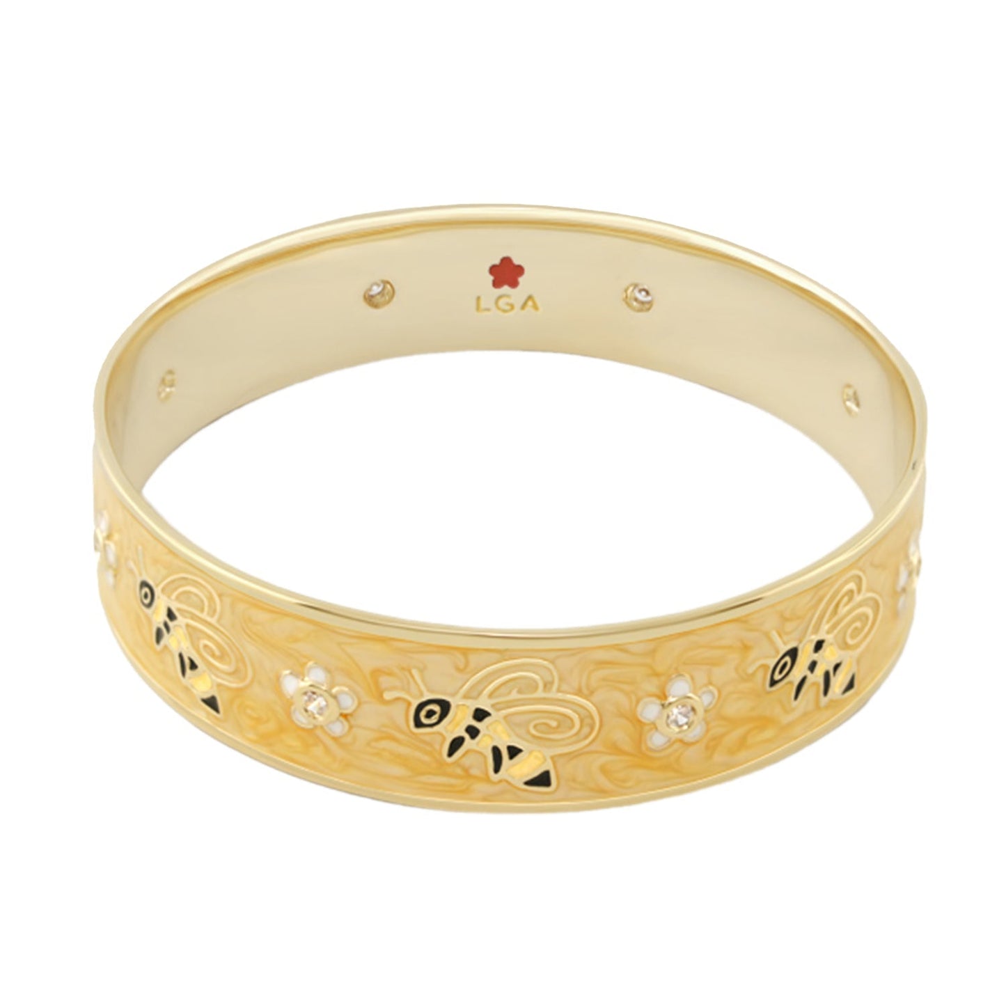 Animal Paradise Bangle Bee & Blossom gold-tone with bee & butterfly motifs Lauren G Adams on Tampa Home & Garden Store