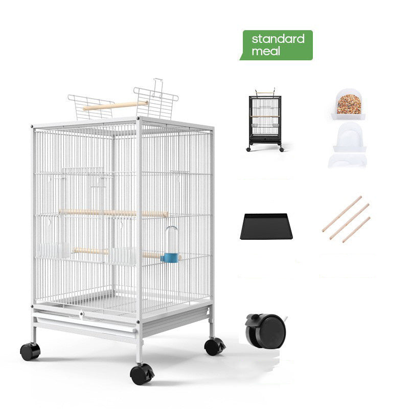 Parrot Xuanfeng bird cage on wheels with perches and feeder, metal frame by Sell My Stuff on Tampa Home & Garden Store
