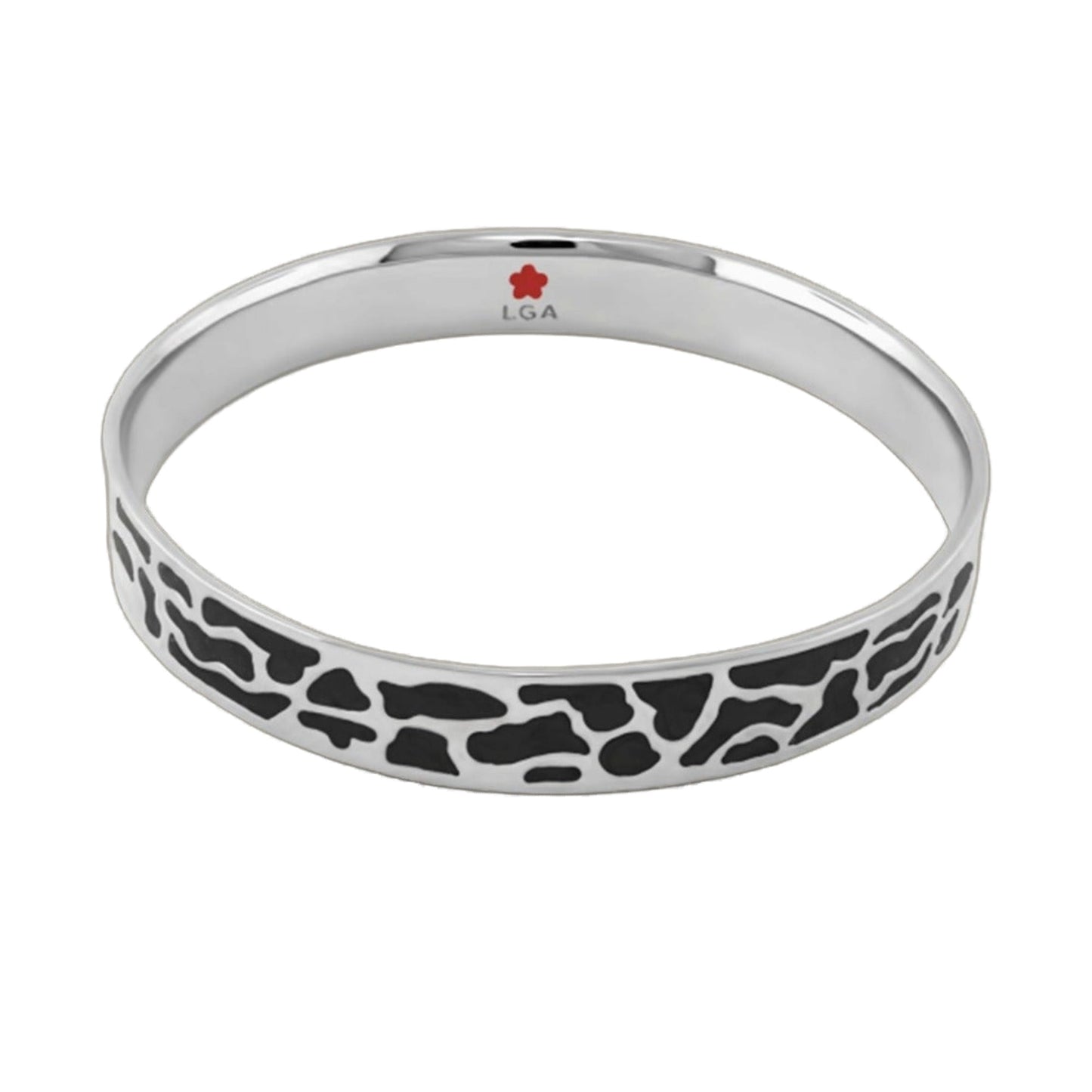 Animal Paradise Bangle giraffe print bracelet white with black spots by Lauren G Adams on Tampa Home & Garden Store