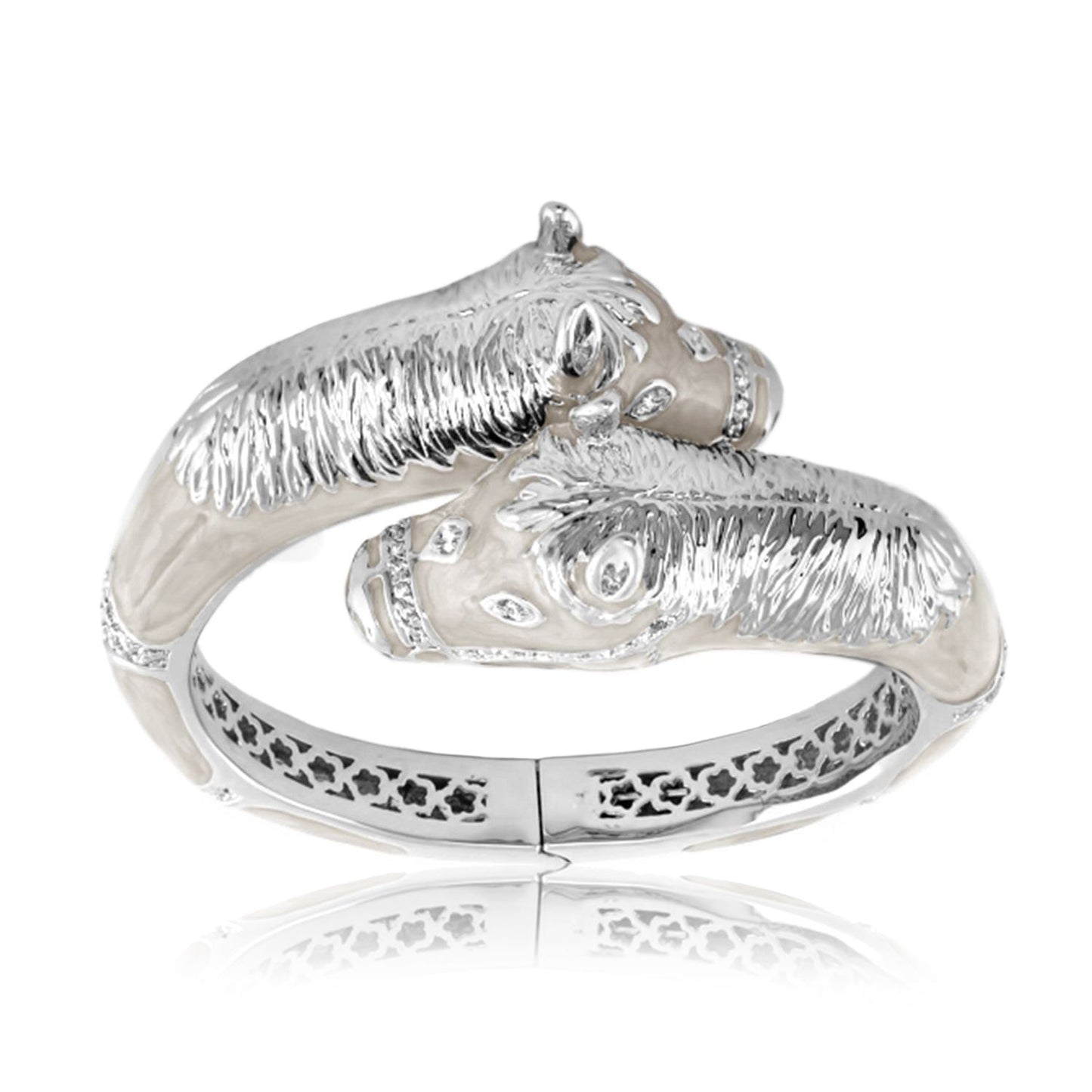 Equestrian Horse Bangle — Crossover heads bracelet in silver by Lauren G Adams on Tampa Home & Garden Store