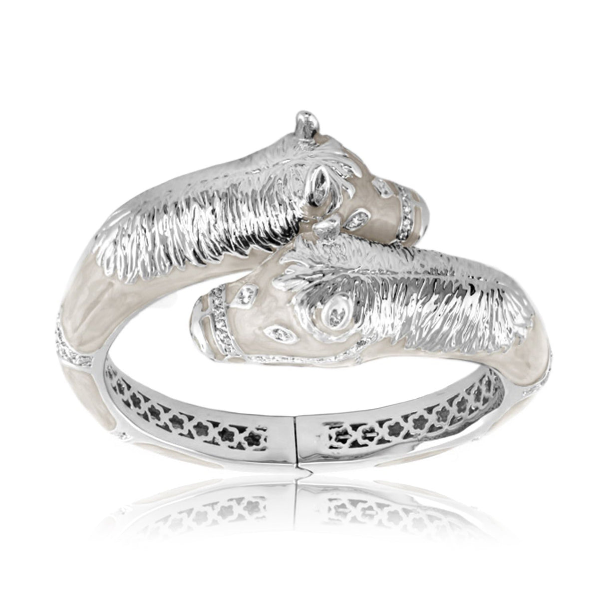 Equestrian Horse Bangle — Crossover heads bracelet in silver by Lauren G Adams on Tampa Home & Garden Store