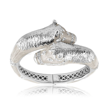 Equestrian Horse Bangle — Crossover heads bracelet in silver by Lauren G Adams on Tampa Home & Garden Store