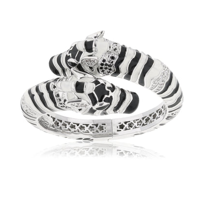 Animal Paradise Bangle Zebra bracelet by Lauren G Adams; zebra stripes with crystals on Tampa Home & Garden Store