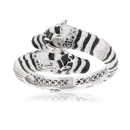 Animal Paradise Bangle Zebra bracelet by Lauren G Adams; zebra stripes with crystals on Tampa Home & Garden Store