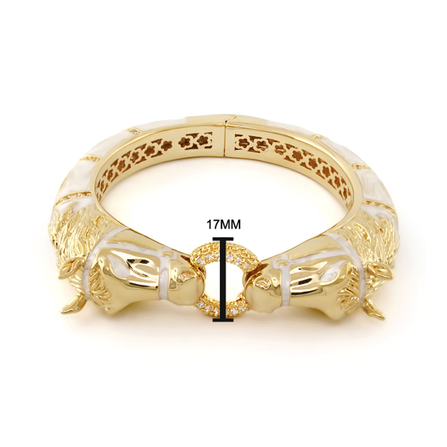 Equestrian Horse Bangle by Lauren G Adams with pavé circle and horse-head ends, gold-tone on Tampa Home & Garden Store