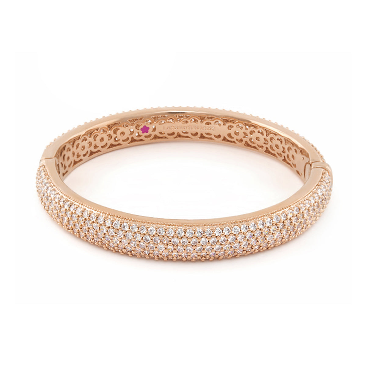 Glamour Pave Bangle by Lauren G Adams, rose gold eternity bracelet with pavé diamonds on Tampa Home & Garden Store