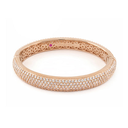 Glamour Pave Bangle by Lauren G Adams, rose gold eternity bracelet with pavé diamonds on Tampa Home & Garden Store