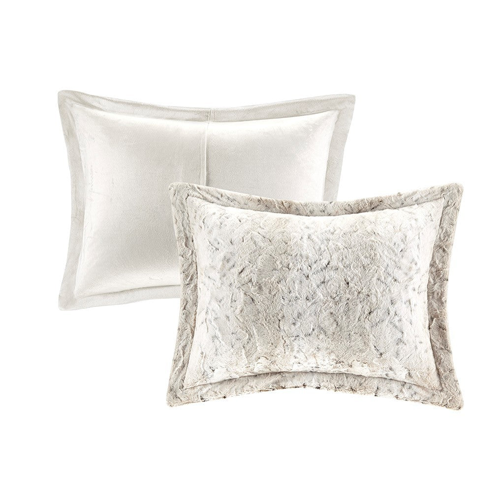 King Size Faux Fur Comforter and Pillow Set