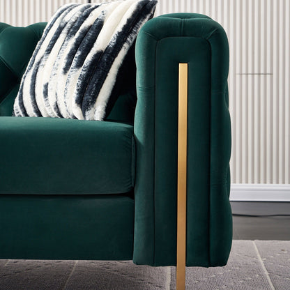 Modern Chesterfield Tufted Sofa and Metal Legs