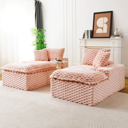 Double Chaise Lounge With Full Compressed Sponge