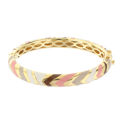 Art Deco Stackable Bangle by Lauren G Adams in gold-tone with pastel enamel and lattice cutouts on Tampa Home & Garden Store
