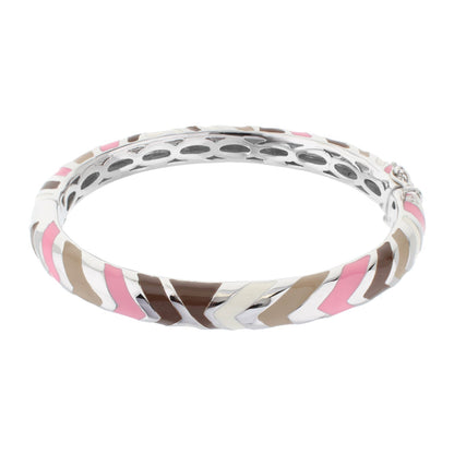 Art Deco Stackable Bangle by Lauren G Adams in pink tan brown enamel on Tampa Home & Garden Store