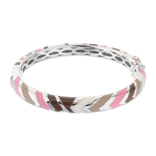 Art Deco Stackable Bangle by Lauren G Adams in pink tan brown enamel on Tampa Home & Garden Store