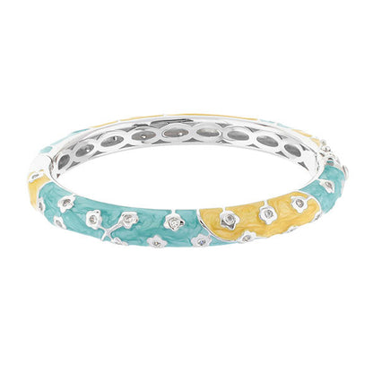 Flowering Vines Bangle bracelet turquoise and gold-tone enamel with crystals by Lauren G Adams on Tampa Home & Garden Store