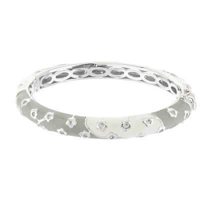 Flowering Vines Bangle in silver enamel with crystal accents by Lauren G Adams on Tampa Home & Garden Store
