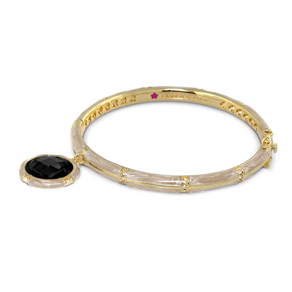 Prince Charming Bangle enamel-framed round charm gold-tone bracelet Lauren G Adams on Tampa Home & Garden Store