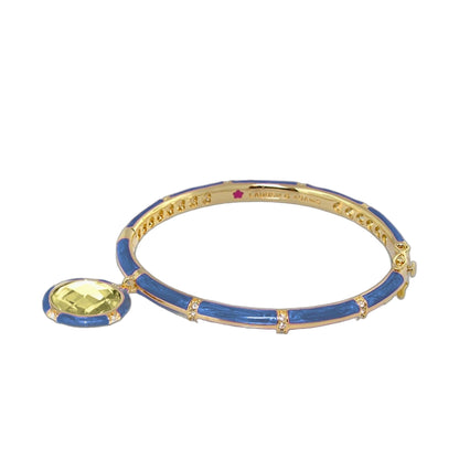 Prince Charming Bangle by Lauren G Adams; enamel blue and gold bracelet with crystals on Tampa Home & Garden Store