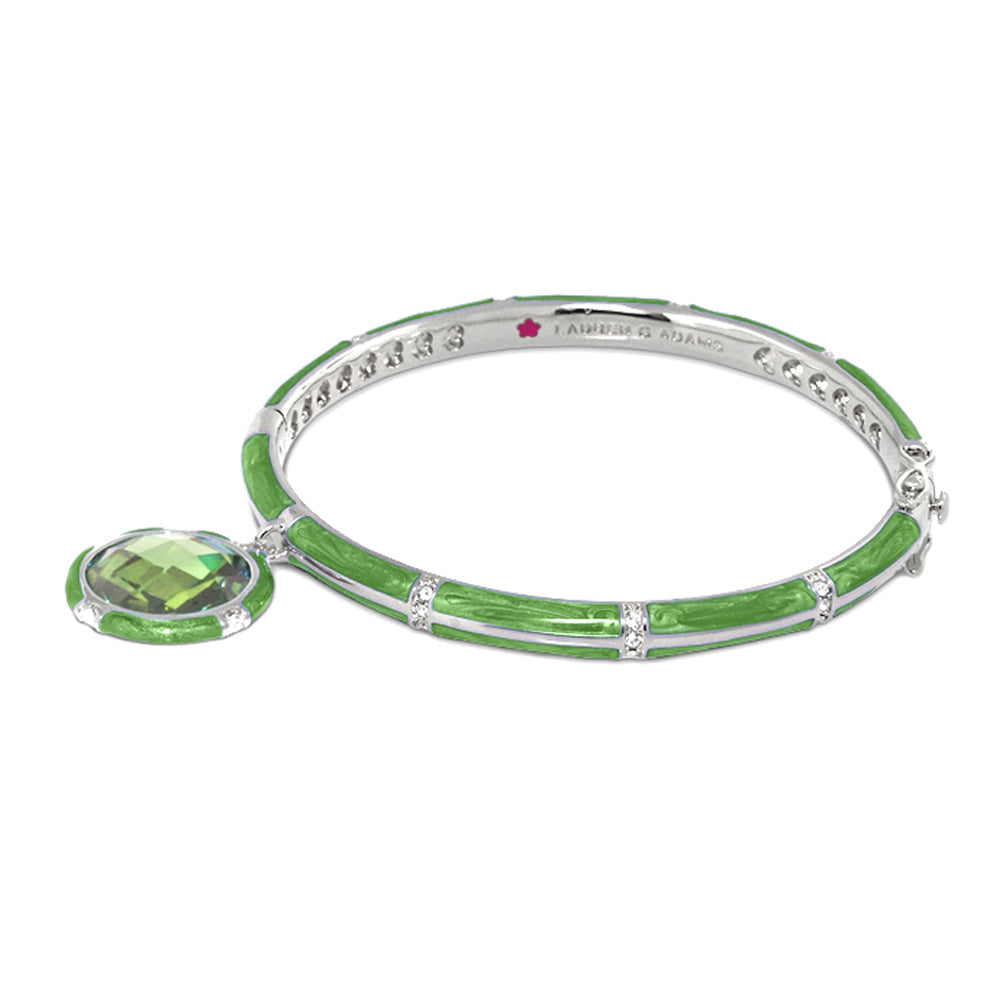 Prince Charming Bangle enamel-framed green round charm bracelet by Lauren G Adams on Tampa Home & Garden Store