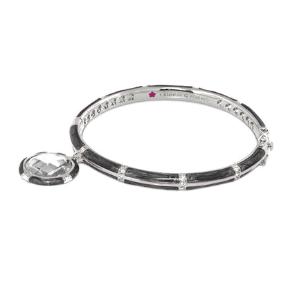 Prince Charming Bangle by Lauren G Adams - enamel-framed round charm, silver-tone bracelet on Tampa Home & Garden Store