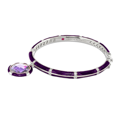 Prince Charming Bangle with enamel-framed purple round charm, Lauren G Adams bracelet on Tampa Home & Garden Store