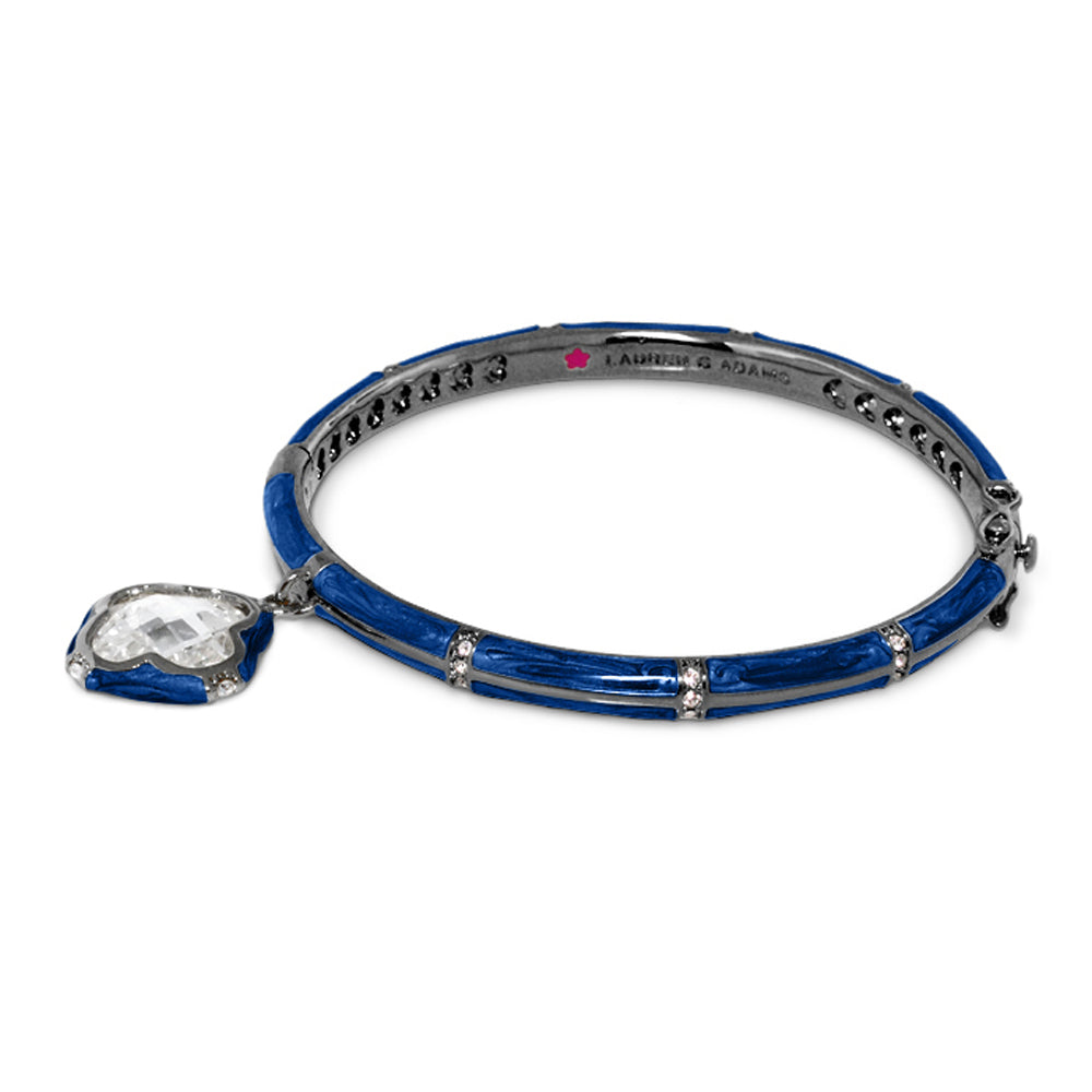 Prince Charming Clover Bangle blue enamel bracelet with crystals by Lauren G Adams on Tampa Home & Garden Store