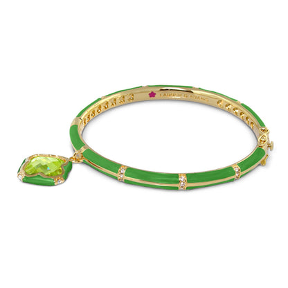 Prince Charming Clover Bangle Lauren G Adams green bracelet crystal charm Tampa on Tampa Home & Garden Store