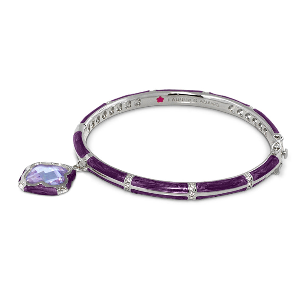 Bracelet Prince Charming Clover Bangle by Lauren G Adams, purple enamel with silver accents on Tampa Home & Garden Store