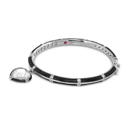 Prince Charming Heart Bangle by Lauren G Adams, bracelet with black enamel, heart pendant on Tampa Home & Garden Store